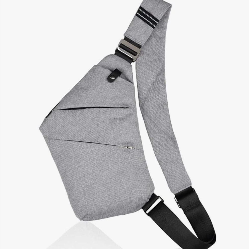 Broadream Gray Sling Bag Crossbody Chest Pack Minimalist - Picture 9 of 14